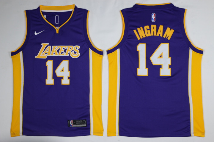 Men Los Angeles Lakers 14 Ingram Purple Game Nike NBA Jerseys